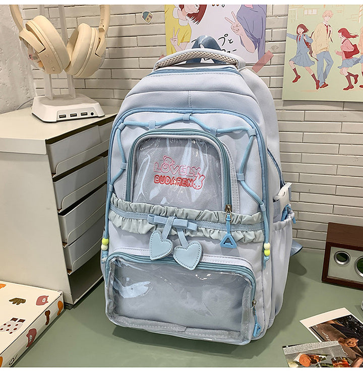 Transparent Front Pocket Casual Backpack Kalsten