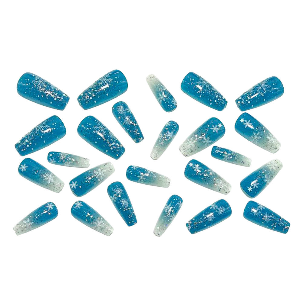 Artificial nails in winter snowflake design Kalsten