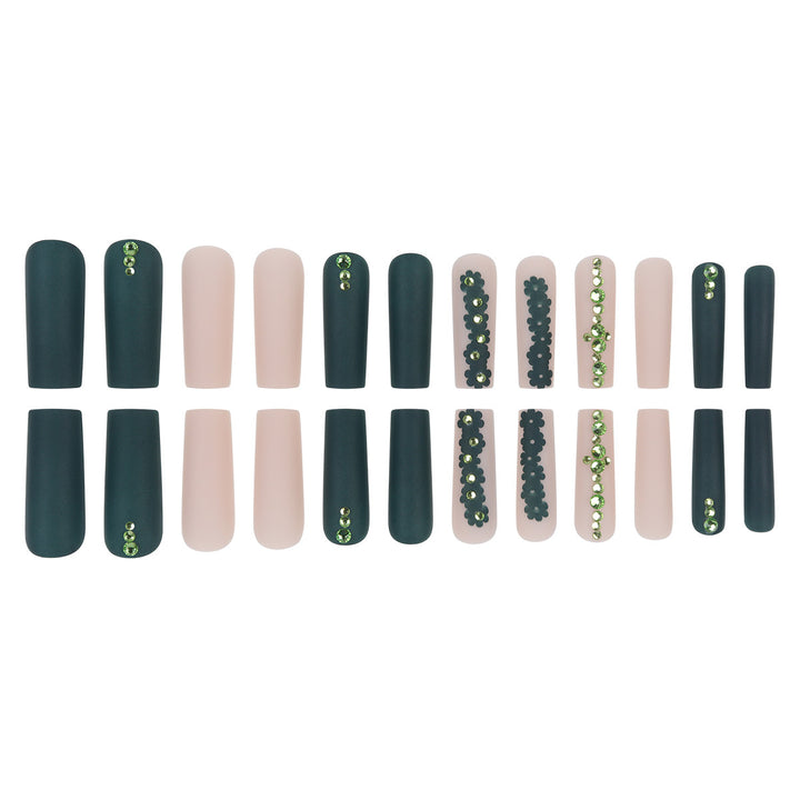 Decorative Floral Pattern Long Press-On Nails Kalsten