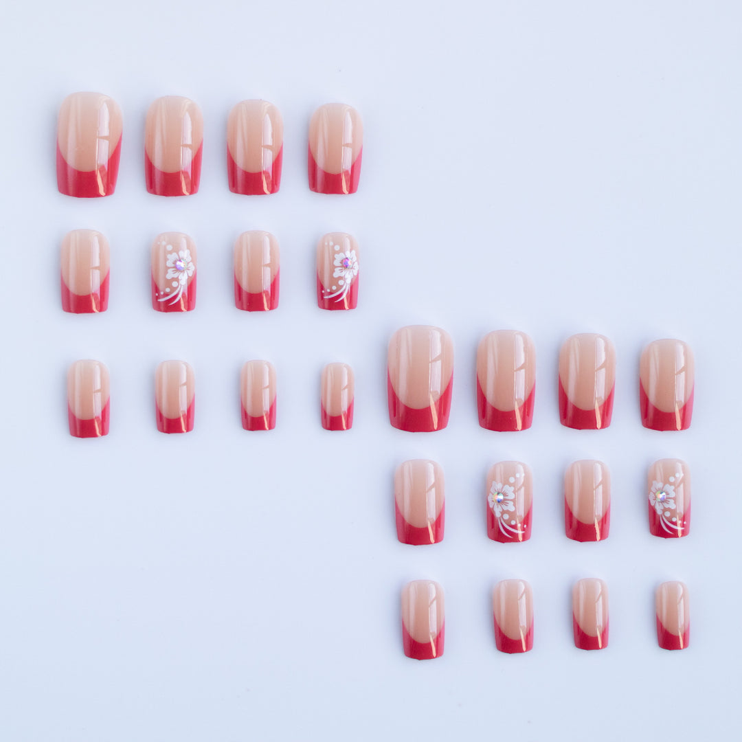 Floral Acrylic Nail Art