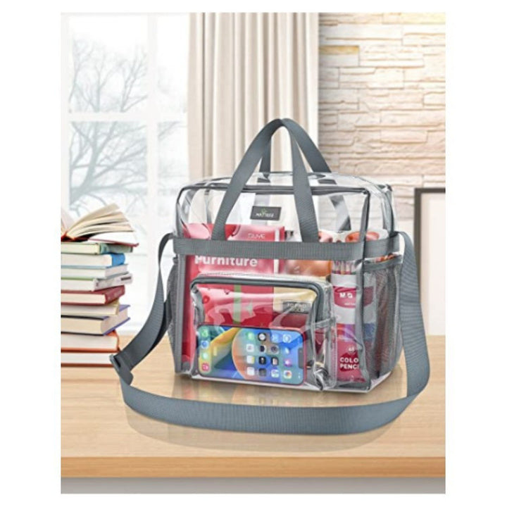 Transparent Handbag with Textured Design Kalsten