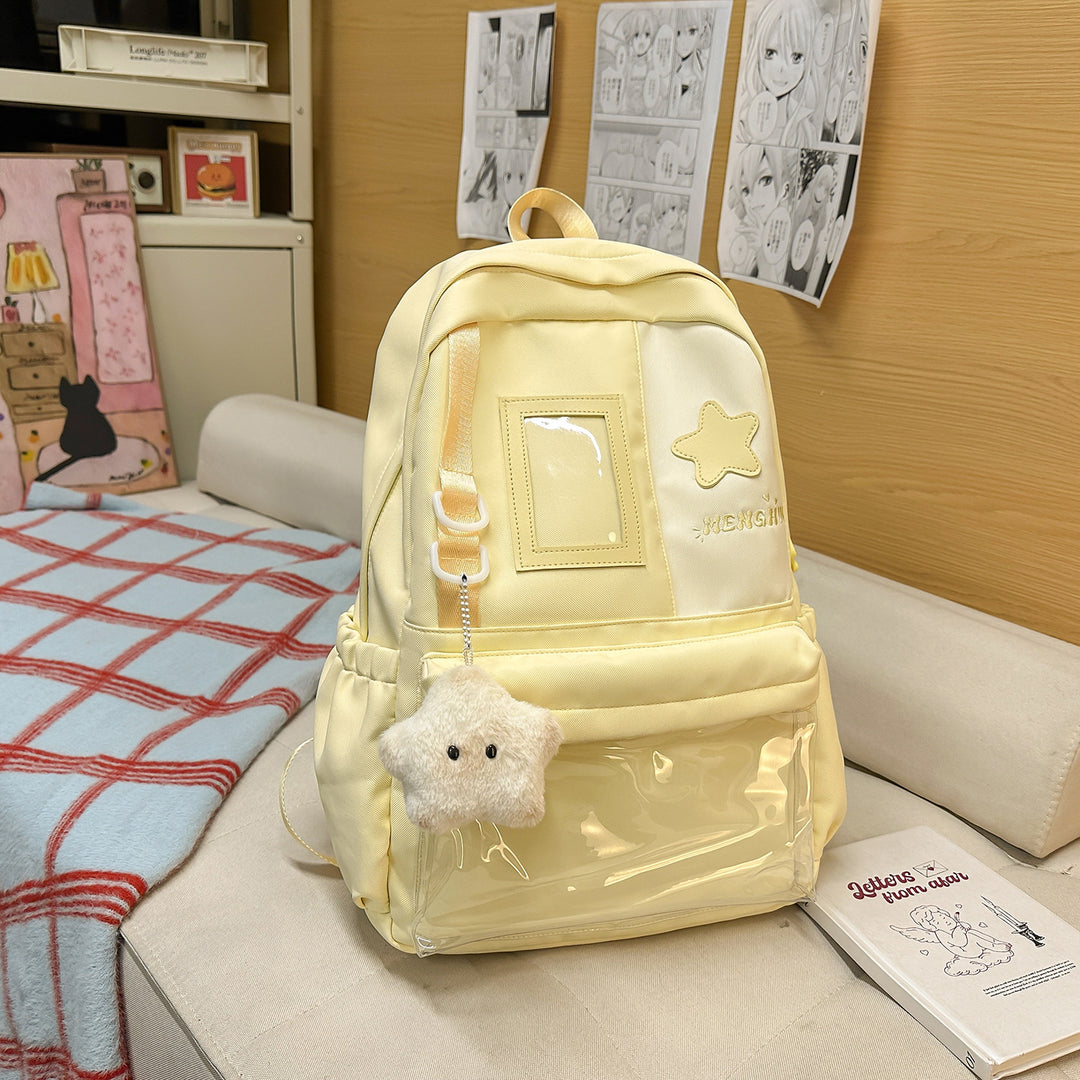 Cozy Plush Star-Embellished Backpack Kalsten