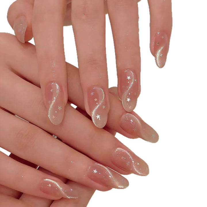 Elegant Starry Nail Art Extensions