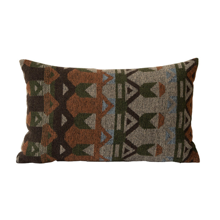 Square decorative sofa cushion with jacquard-woven ornament and soft bouclé surface Kalsten