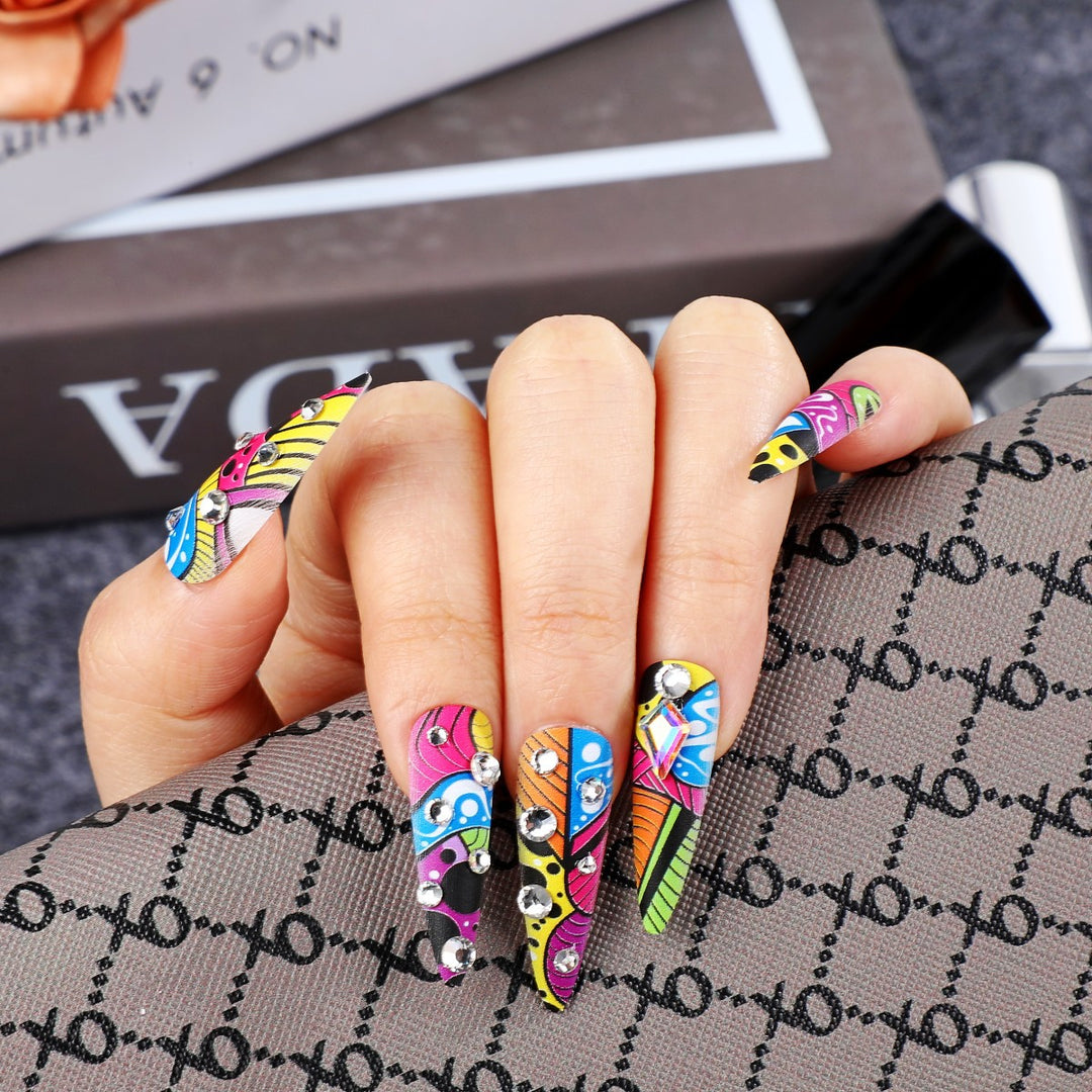 Creative Nail Art with Colorful Design Kalsten