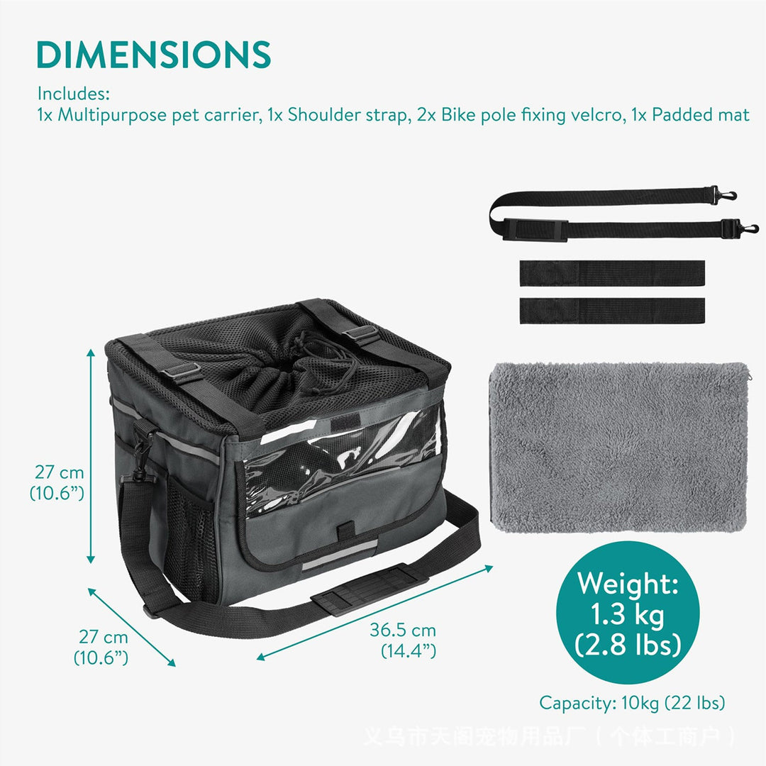 foldable breathable pet carrier with removable padded shoulder strap and mesh top Kalsten