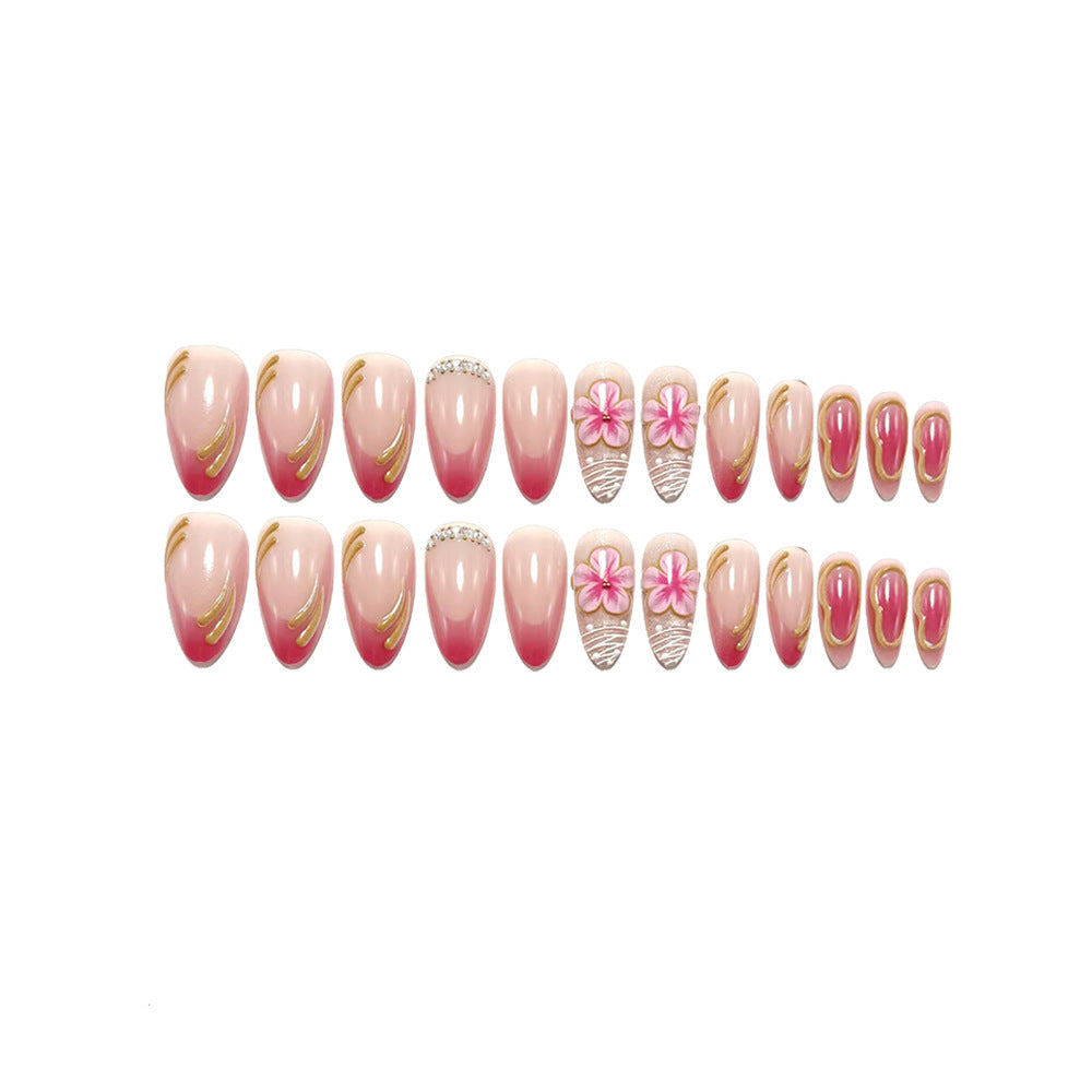 Artificial nails with floral and glamorous accents Kalsten