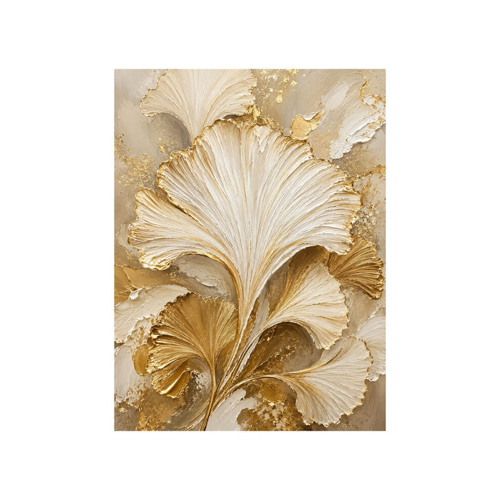 Textured Ginkgo Leaf Canvas Art