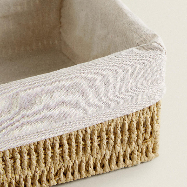 Natural storage basket with removable lining Kalsten