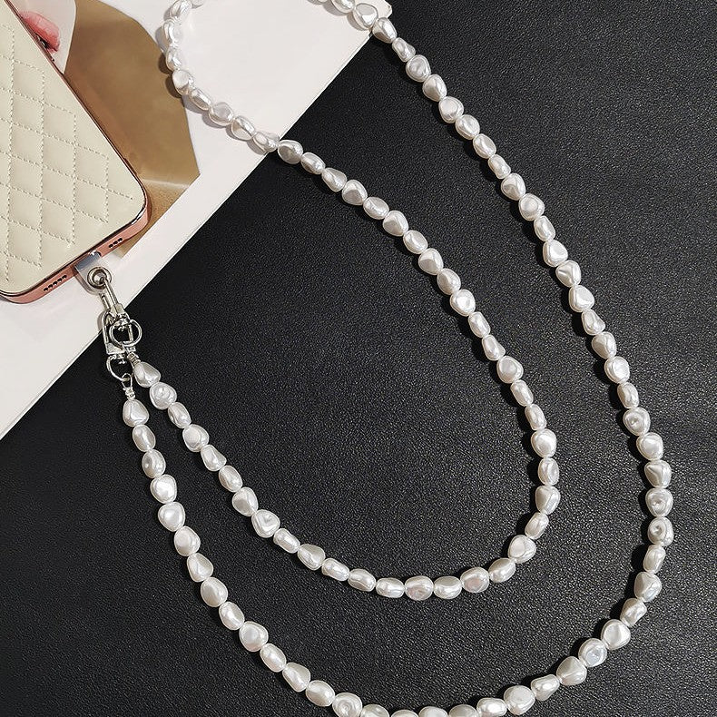 Elegant Layered Pearl Chain Necklace Kalsten