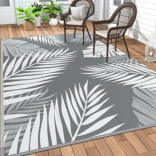 Outdoor Tropical Leaf Area Rug