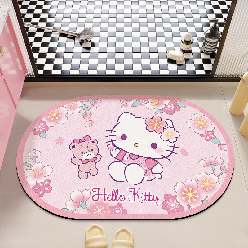 Playful Cartoon Character Bath Rug Decor