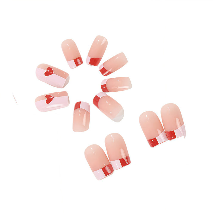 Artificial nails with romantic heart patterns Kalsten