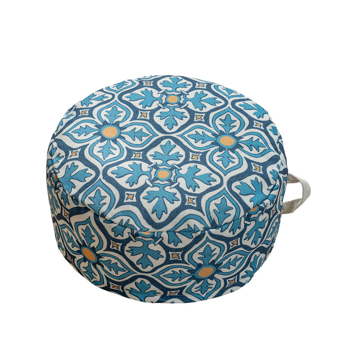 Beef floor seat pouf with removable cover and carrying handle