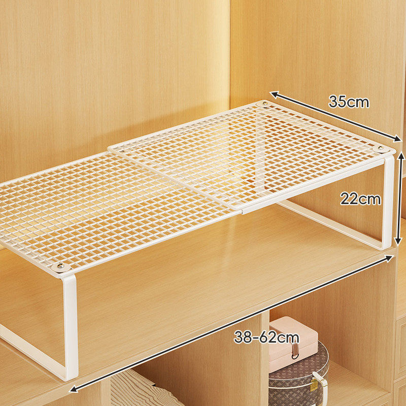 Adjustable Expandable Mesh Closet Shelf Riser with Sturdy U-Leg Support