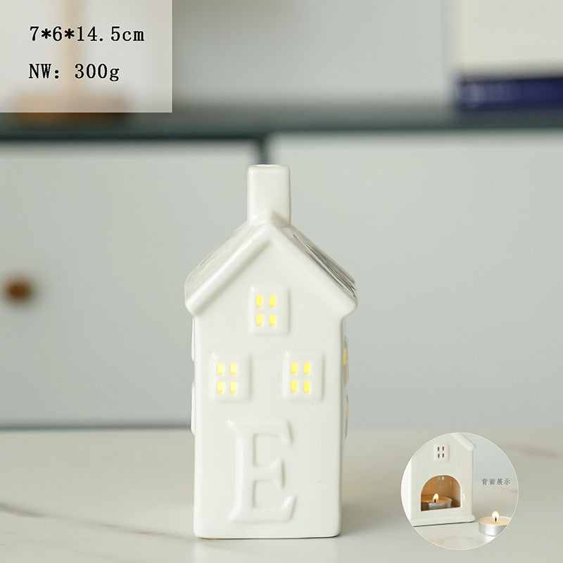 Decorative Ceramic House Candle Holder Kalsten