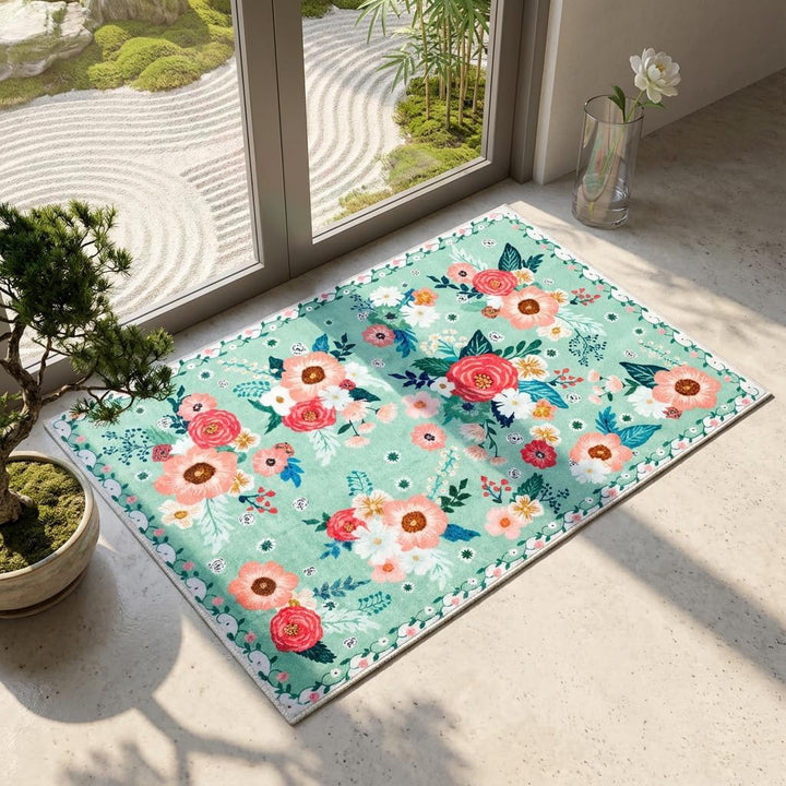 Decorative Botanical Print Area Mat for Home