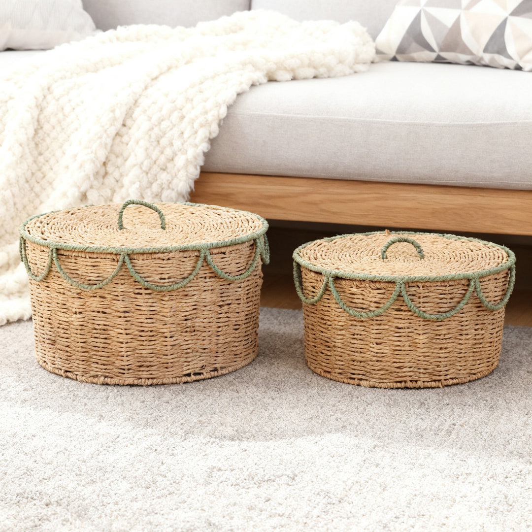 Storage basket with lid and handles Kalsten