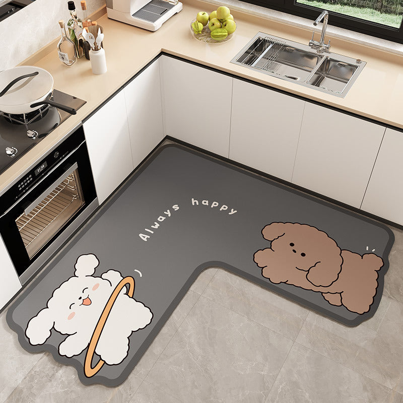 Cat-Shaped Decorative Kitchen Mat for Home