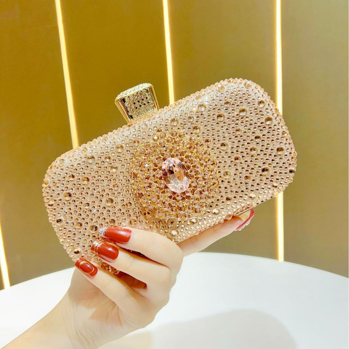 Decorative Gem-Studded Evening Clutch