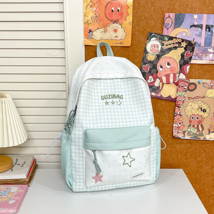 Charming Checked Pattern Backpack Kalsten