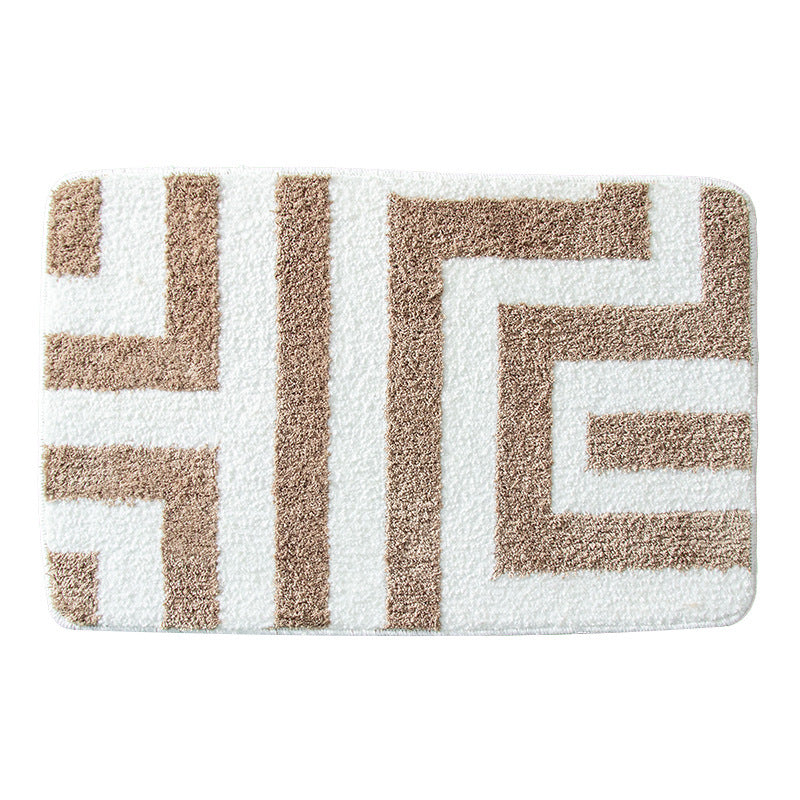 Plush Geometric Pattern Bath Mat Kalsten