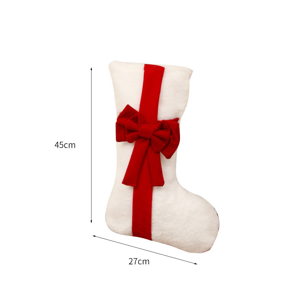 Luxury Plush Christmas Stocking with Bow