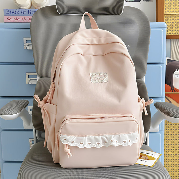 Decorative Lace-Trimmed School Backpack Kalsten