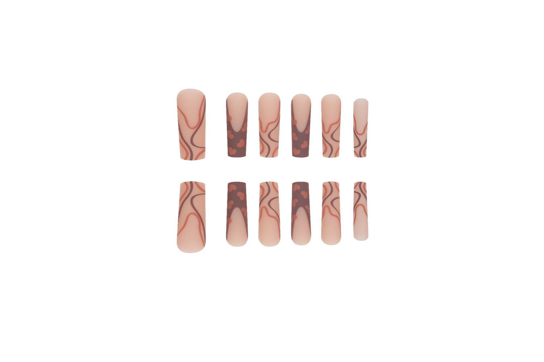 Trendy Heart-Design Press-On Nail Tips Kalsten