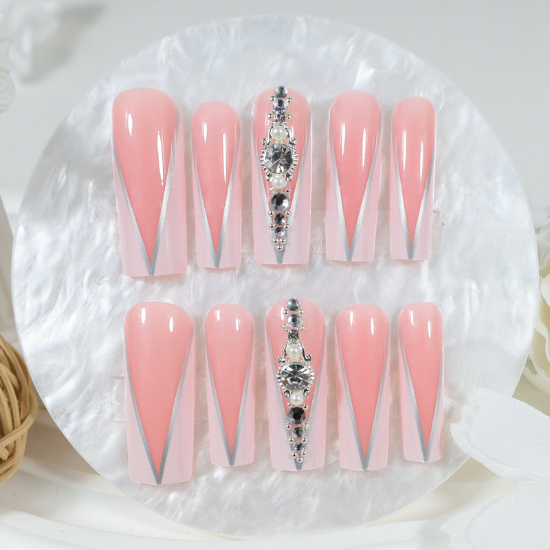 Artificial nails with elegant tips and glitter details Kalsten