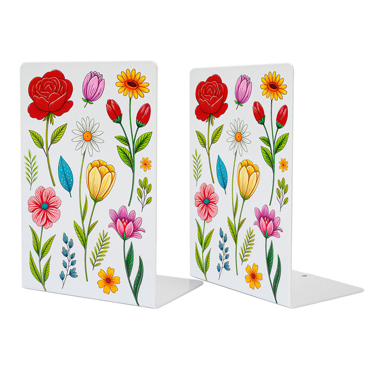 Artistic Floral Design Bookends