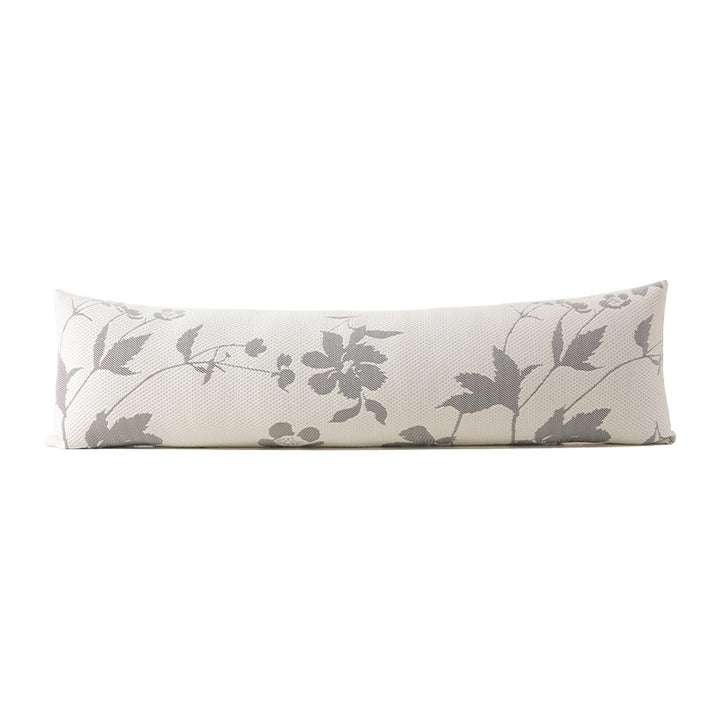 Extra-long comfort lumbar pillow with breathable jacquard cover