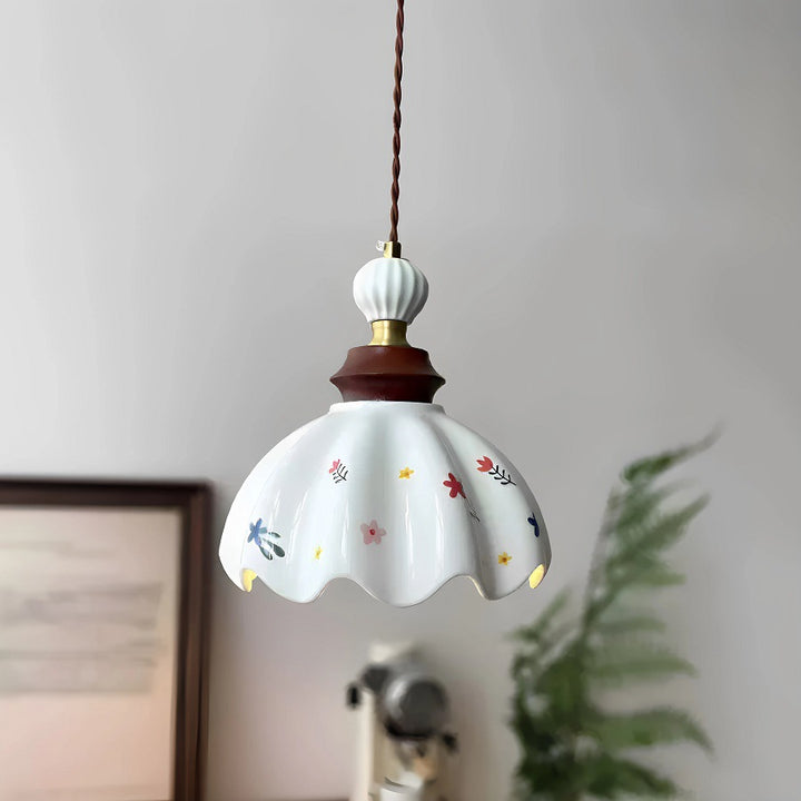 Floral Glass Pendant Light