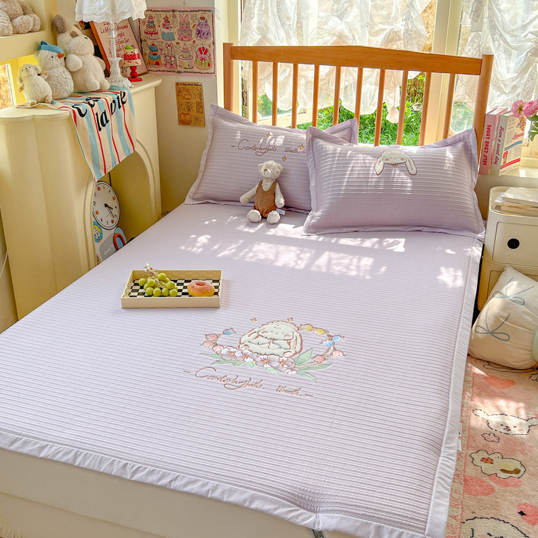 Reversible Children's Quilt with Embroidered Chick Designs