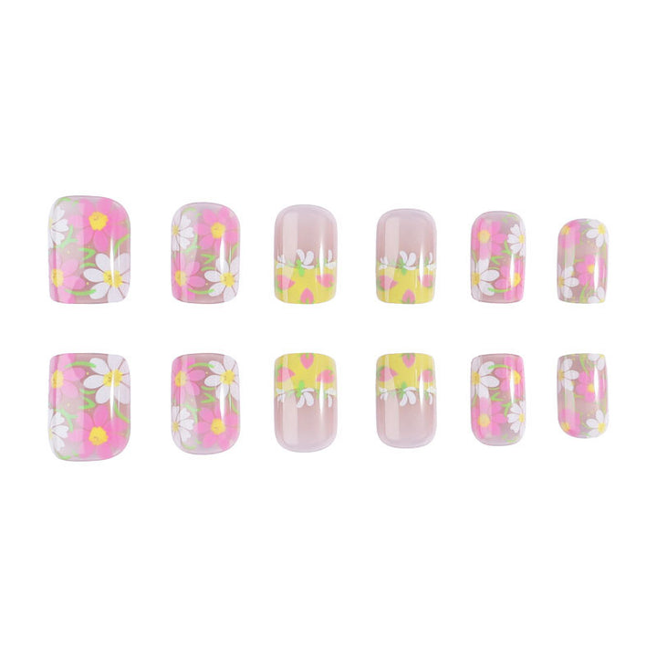 Floral-Themed Press-On Nail Art