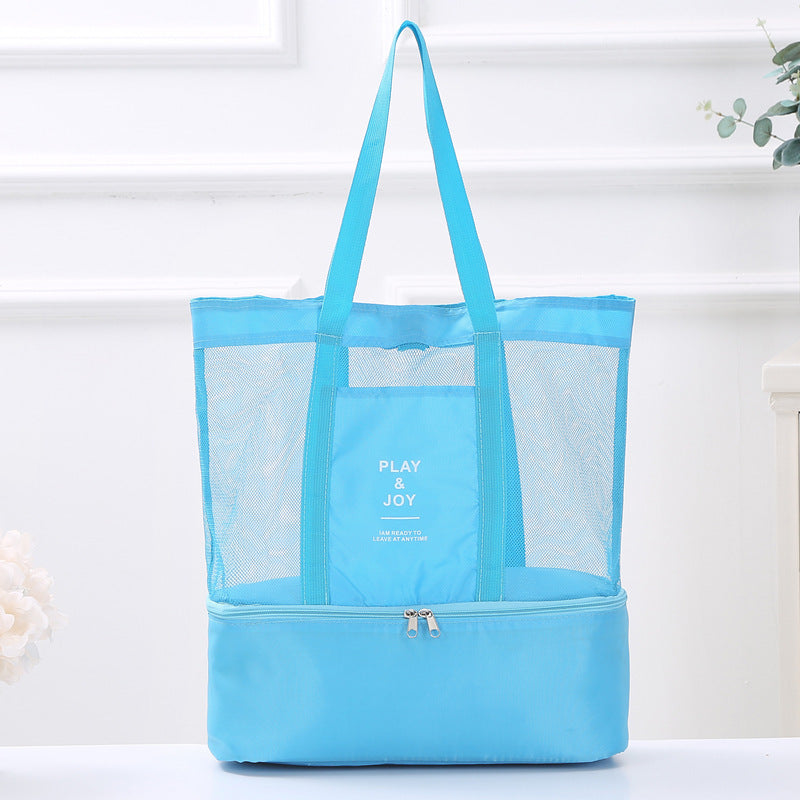 Versatile Multi-Pocket Mesh Beach Tote Kalsten
