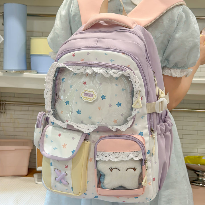 Whimsical Star-Embellished Cute Backpack Kalsten