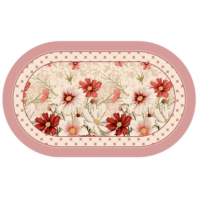 Floral Pattern Decorative Area Mat