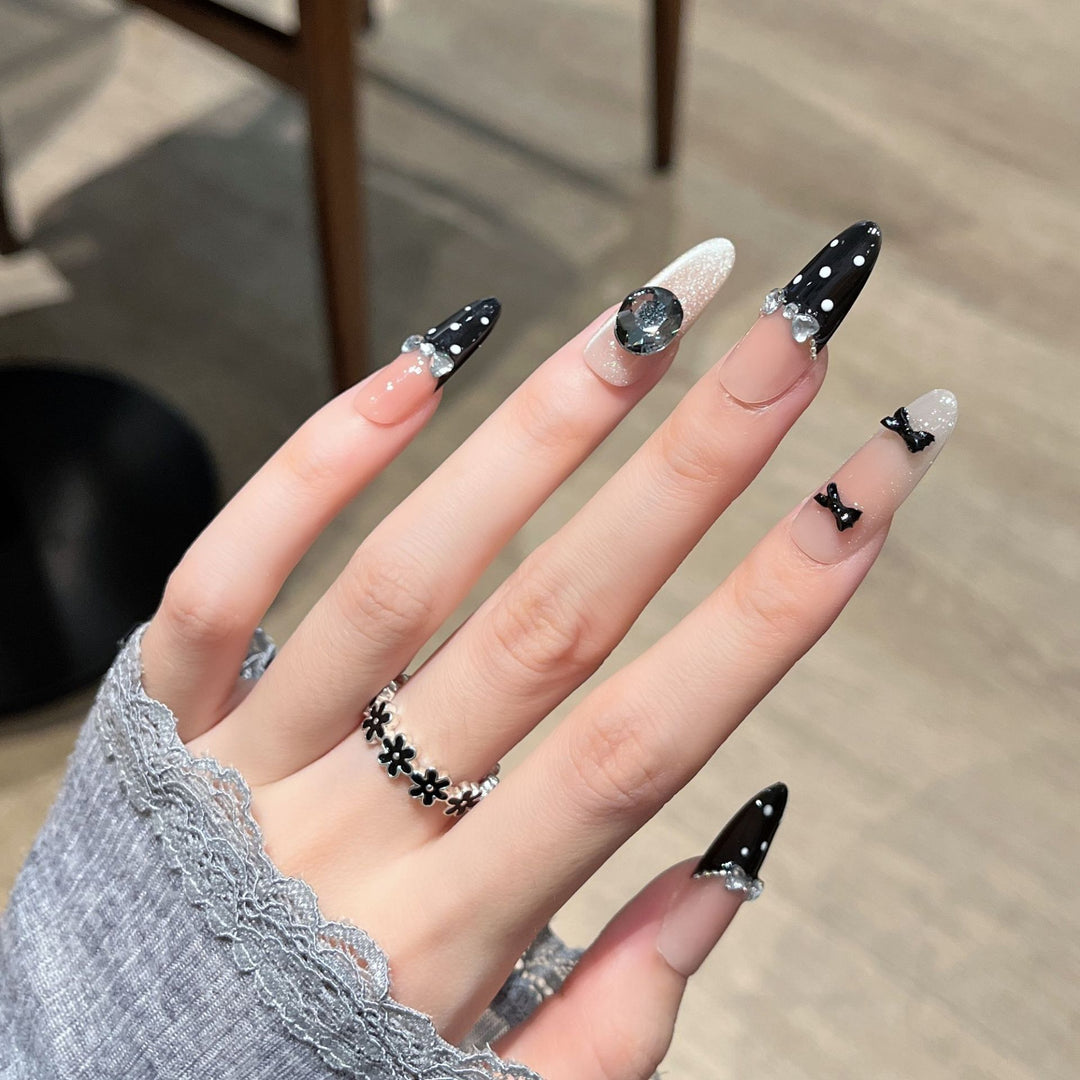 Decorative Rhinestone-Embellished Press-On Nail Extensions Kalsten