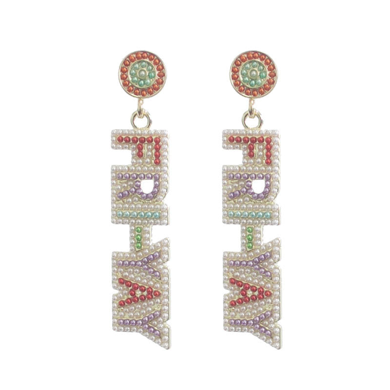 Artistic Beaded Dangle Earrings Kalsten