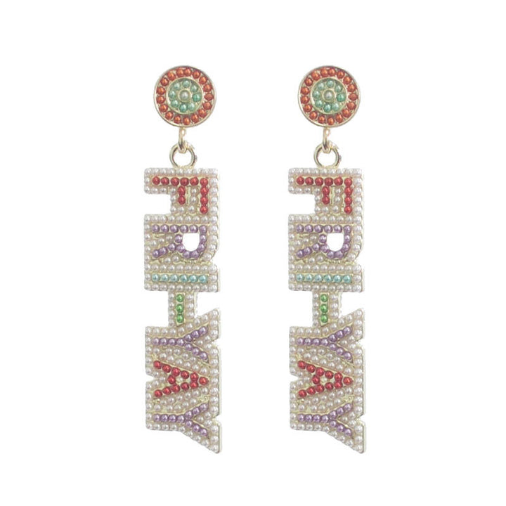 Artistic Beaded Dangle Earrings Kalsten