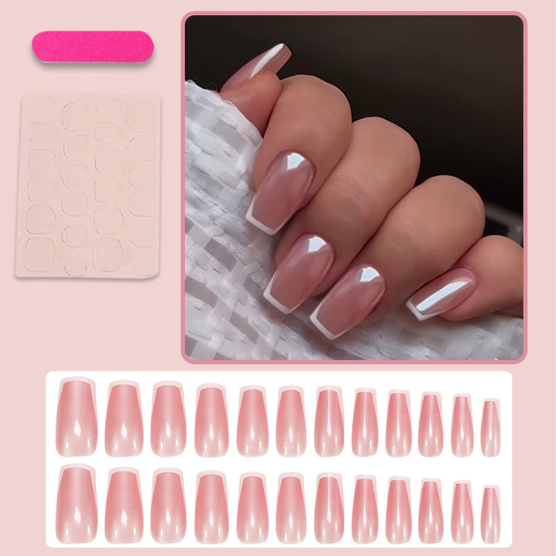 Artificial nail set with elegant French-tip design Kalsten