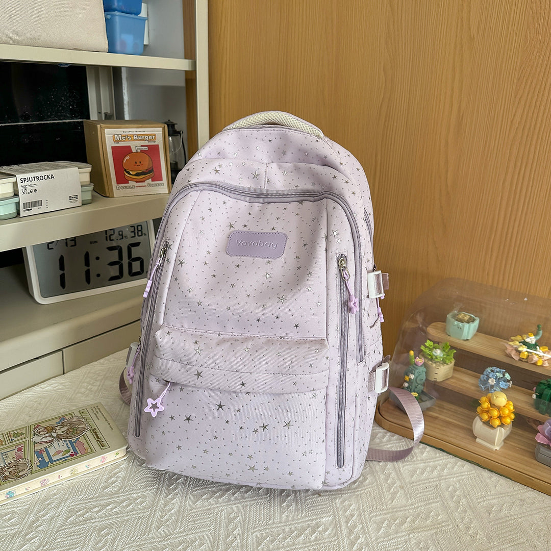 Stylish Multi-Compartment Backpack with Decorative Accents Kalsten