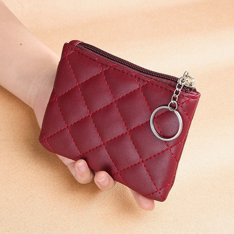 Quilted Leather Zip Pouch