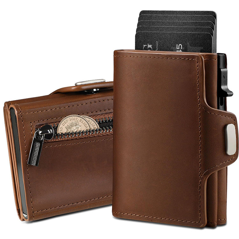 Compact RFID-Blocking Leather Coin Wallet Kalsten