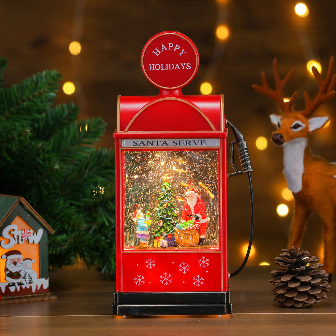 Decorative Illuminated Santa Scene Lantern Kalsten