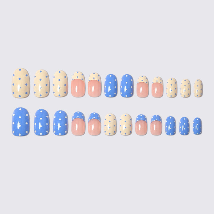 Nail art set with playful dots and elegant designs Kalsten