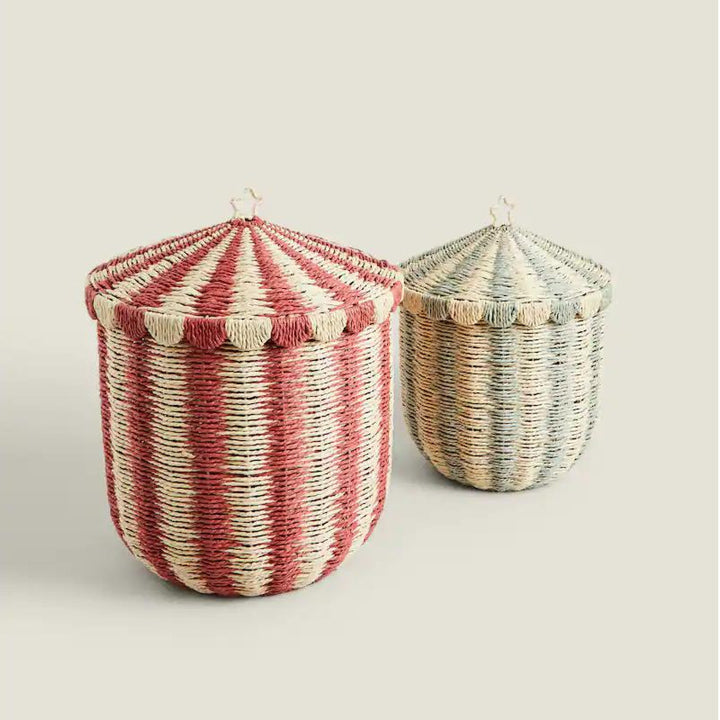 Handmade storage basket in playful design Kalsten
