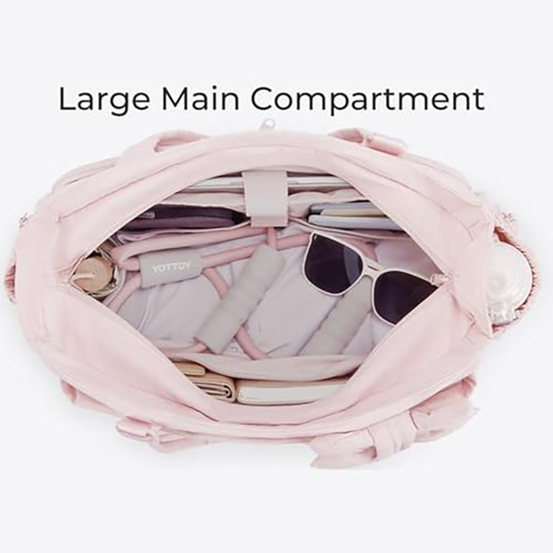 Multifunctional tote bag with detachable shoulder straps and decorative bow Kalsten