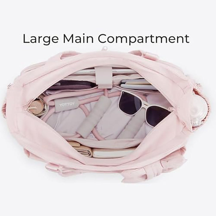 Multifunctional tote bag with detachable shoulder straps and decorative bow Kalsten